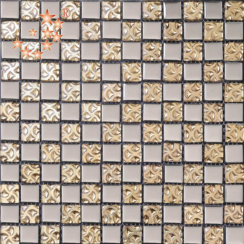 DT64 Luxe gegalvaniseerde decoratieve glazen wandmozaïektegels in Indiase stijl voor thuisdecoratie