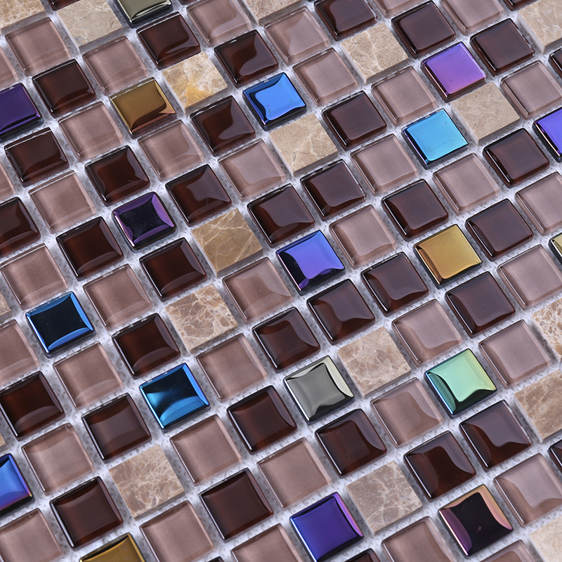 Iriserende decoratieve badkamer wandtegel glasmozaïek gemengde keramische Backsplash te koop