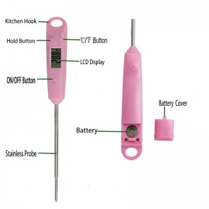Zelfafhankelijke differentiële voedselthermometer met hoge precisie voor keuken