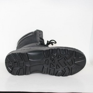 Hoge enkellaars zwart PU-gecoat lederen tactische bovenlaars