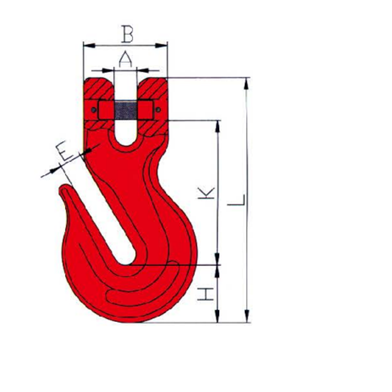 G80 Clevis grijphaak rood geverfd