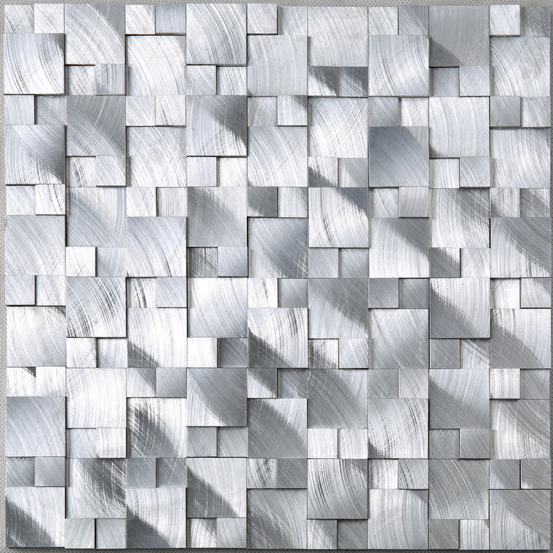 Hotel Koffiehuis Decoratie Muur 3D Vierkant Aluminiumlegering Metaal Mozaïektegel