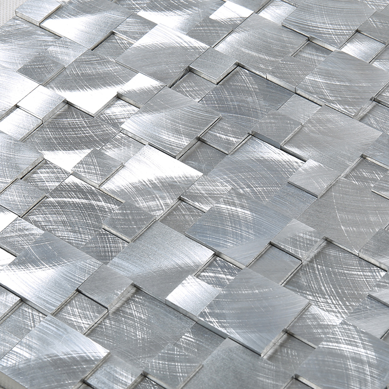 Hotel Koffiehuis Decoratie Muur 3D Vierkant Aluminiumlegering Metaal Mozaïektegel