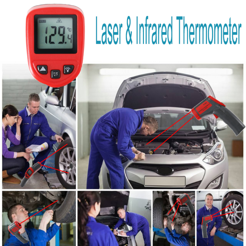 ST400 Digitale laser Contactloze infraroodthermometer Achtergrondverlichting Display Industrietemperatuurpistool -32 tot 400 Celsius