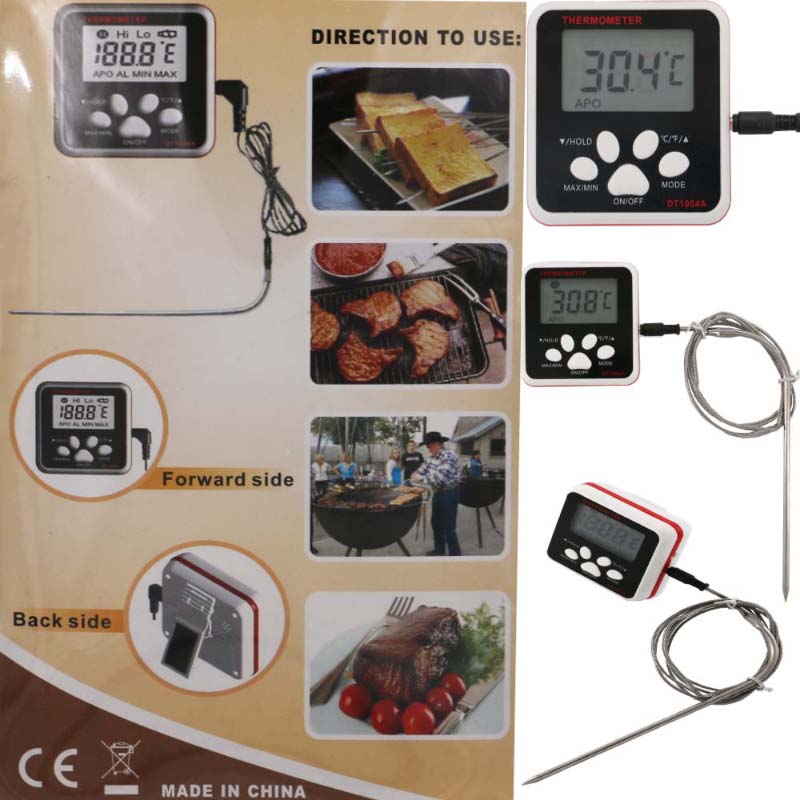 Nauwkeurige, hoogwaardige digitale vleesbarbecuegrill-thermometer met sonde