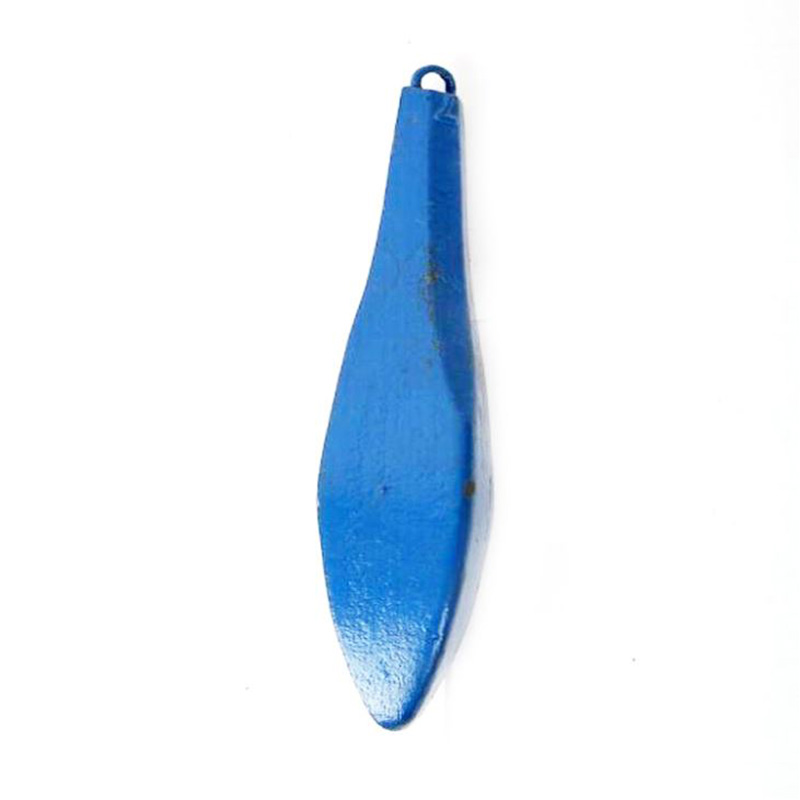 Vissen Sinker gietijzer blauw geschilderd