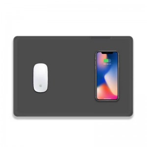 KPS-HBQ22 2in1 Custom QI 5W lederen dunne muismat draadloze oplader van hoge kwaliteit