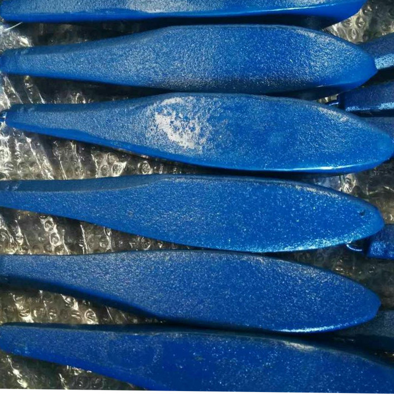 Vissen Sinker gietijzer blauw geschilderd
