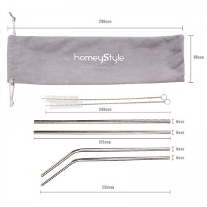 SUS304 (18/8) Metalen rietje | Rietjes van roestvrij staal voor voedselgebruik | Herbruikbare metalen rietjes