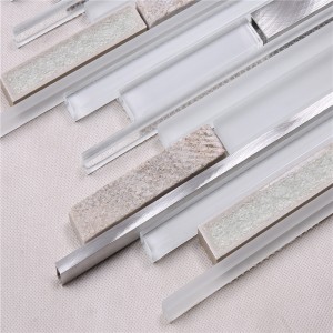 Factory Direct Ocean Blue Crystal Glass Strip Mozaïektegel HSD124
