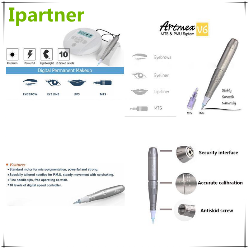 Ipartner Artmex V6 tattoo-machine Permanente make-up Wenkbrauwen Lip Micropigmentatie MTS PMU