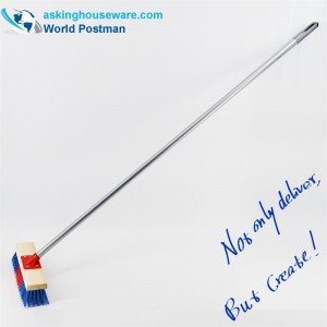 Akbrand lange steel houten borstel voor buiten duwen