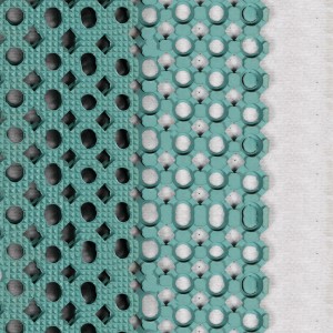 Waterbestendige rubberen mat met afvoergat voor restaurant