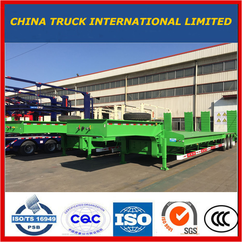 Low Boy Semi Trailer met hydraulische ladder