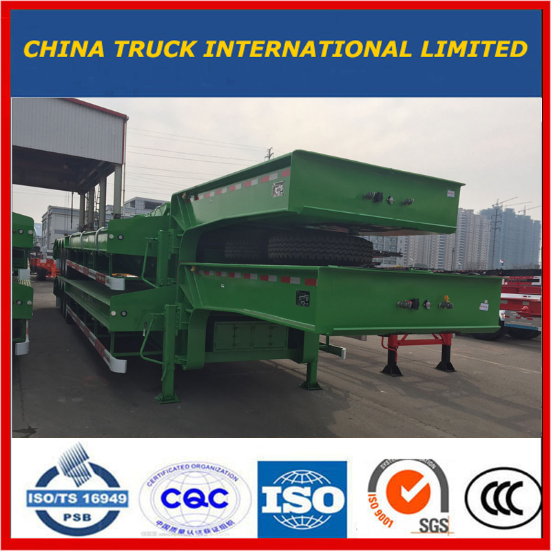 Low Boy Semi Trailer met hydraulische ladder