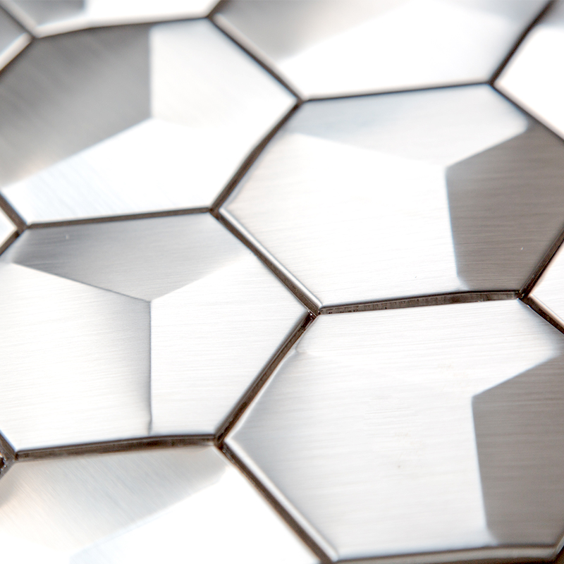 Sliver roestvrijstalen tegels hexagon matte metalen mozaïeken voor keuken backsplash