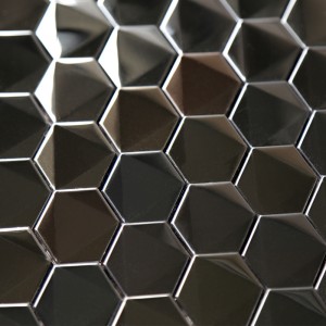 Zeshoekige zwarte badkamer keuken Blacsplash roestvrij staal mozaïek tegels