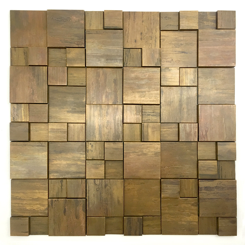 Het hete verkopen vierkante metalen wand koper messing backsplash, antieke koperen mozaïek tegel voor badkamer keuken decoratief