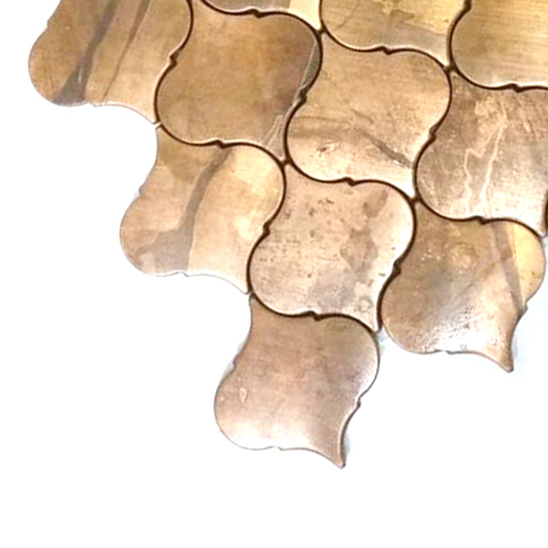 Metalen wandtegels Backsplash Lantern Tile Antiek Messing Koper Mozaïektegel