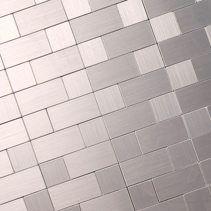 Zilver Waterdicht / Vuurvast Aluminium Mozaïektegel Stickers Keuken Backsplash Peel en Stick