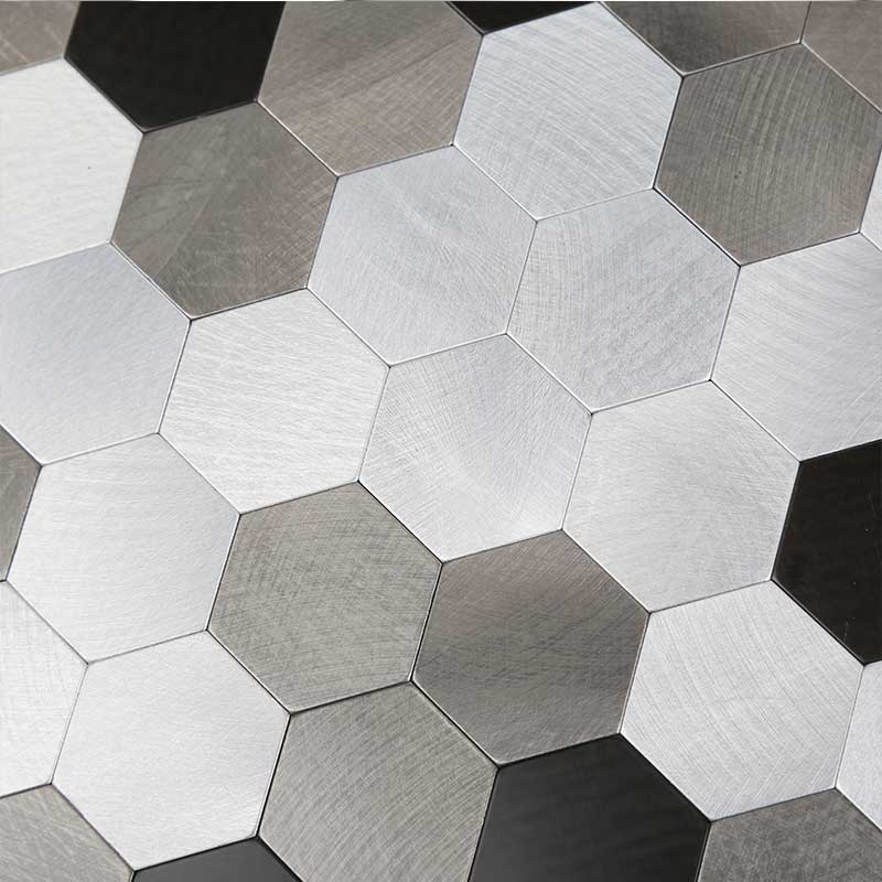 Peel and Stick Tile Metal Backsplash voor keuken, zilver aluminium oppervlak