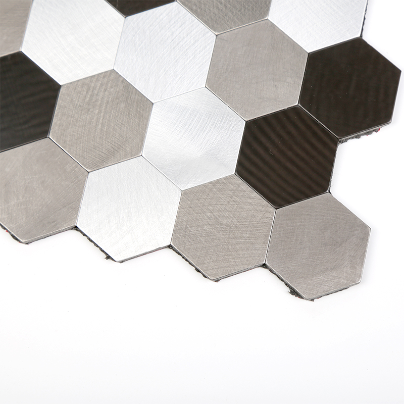 Peel and Stick Tile Metal Backsplash voor keuken, zilver aluminium oppervlak