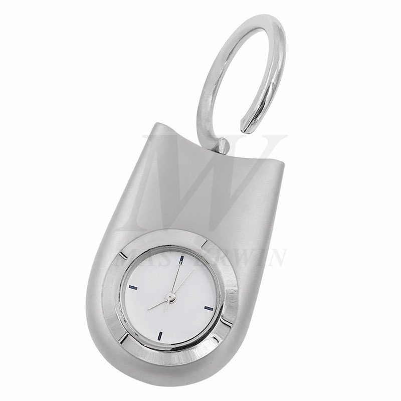 Metalen sleutelhouder met quartz klok_B6375