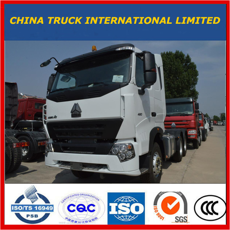 Sinotruk HOWO A7 6 * 4 10 Wheelers 420HP Diesel Heavy Duty Trailer Head / Loader Head / Tractor Sleepkop