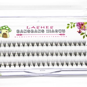 Hete verkoop 10p gewortelde flare individuele volume 3d wimperverlenging