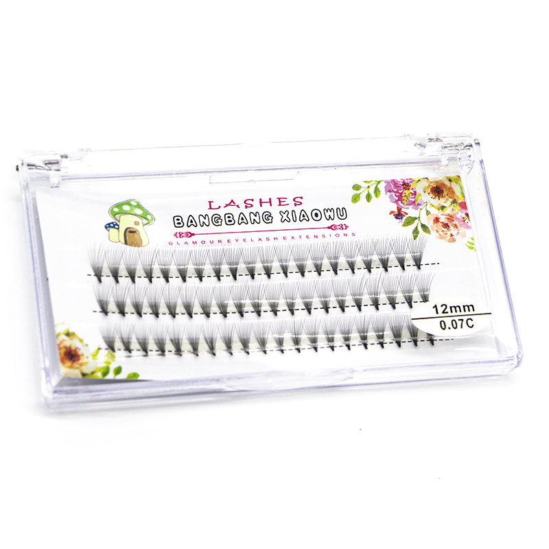 Hete verkoop 10p gewortelde flare individuele volume 3d wimperverlenging