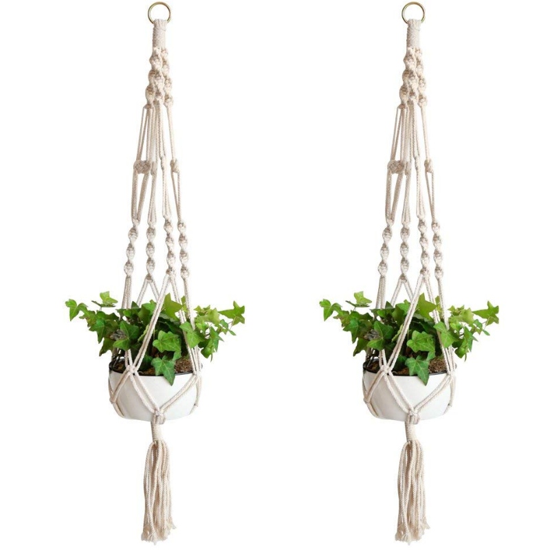 Handgemaakte katoenen plantenhanger voor cadeau ronde en vierkante potten (pot niet inbegrepen)