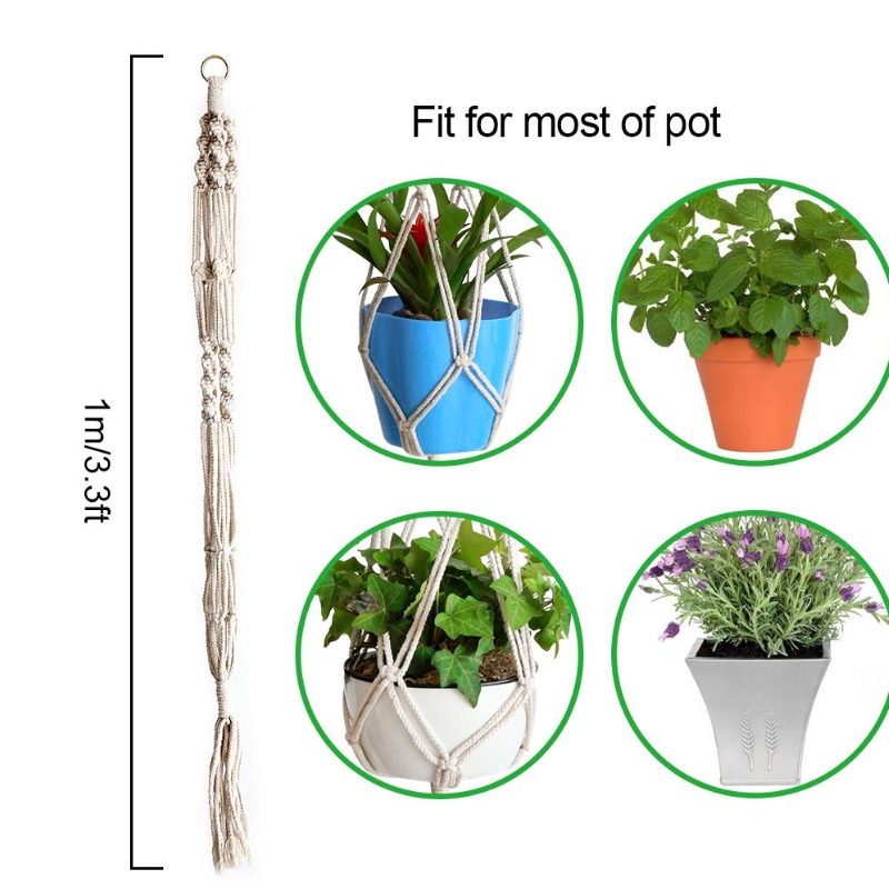 Handgemaakte katoenen plantenhanger voor cadeau ronde en vierkante potten (pot niet inbegrepen)