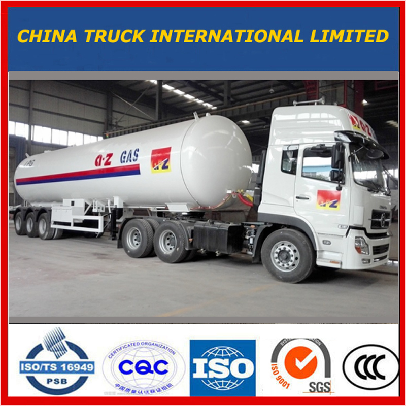 60000 liter Tri-Axle Propaan LPG-gastransporttanker Semi-trailer Gashouder Trailer Propaantrailer LPG Tanker Trailer LPG-trailer Samengeperste gastrailer