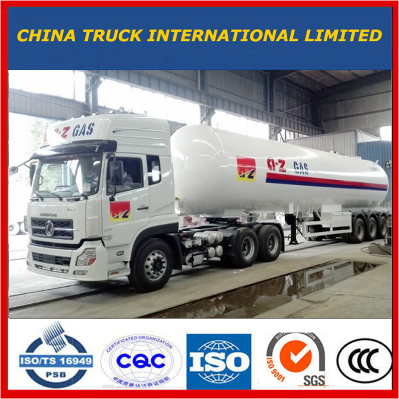 60000 liter Tri-Axle Propaan LPG-gastransporttanker Semi-trailer Gashouder Trailer Propaantrailer LPG Tanker Trailer LPG-trailer Samengeperste gastrailer