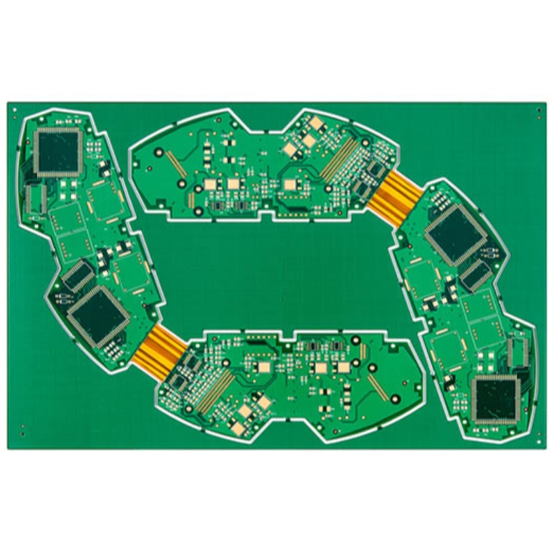 Stijve Flex PCB printplaat met groene soldeermaskerinkt