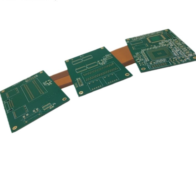 Stijve Flex PCB printplaat met groene soldeermaskerinkt