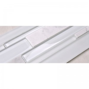 HSD131 Hot Sale nieuwste ontwerp wit Carrara marmer gemengd glas mozaïek keuken Backsplash metro tegel