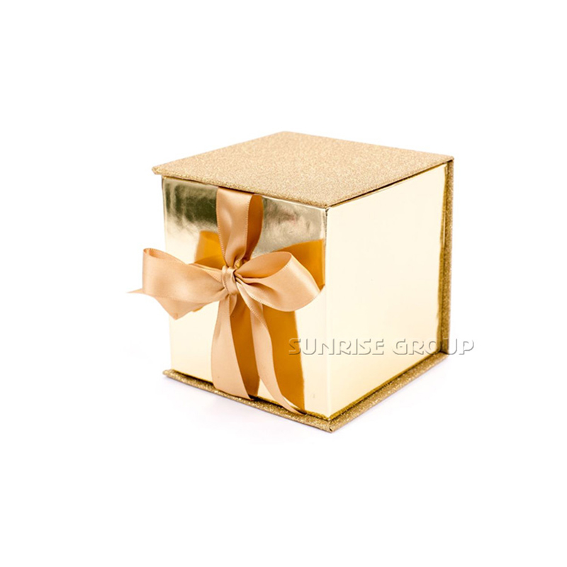 High-end blingbling goud papieren verpakking geschenkdoos voor glazen beker