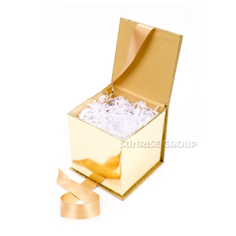 High-end blingbling goud papieren verpakking geschenkdoos voor glazen beker