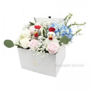 Luxe bedrukking Verpakking Textuur Papier Geschenk Vierkant Bloembak