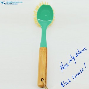 Akbrand bamboe steel afwasborstel in Tiff. Kleur