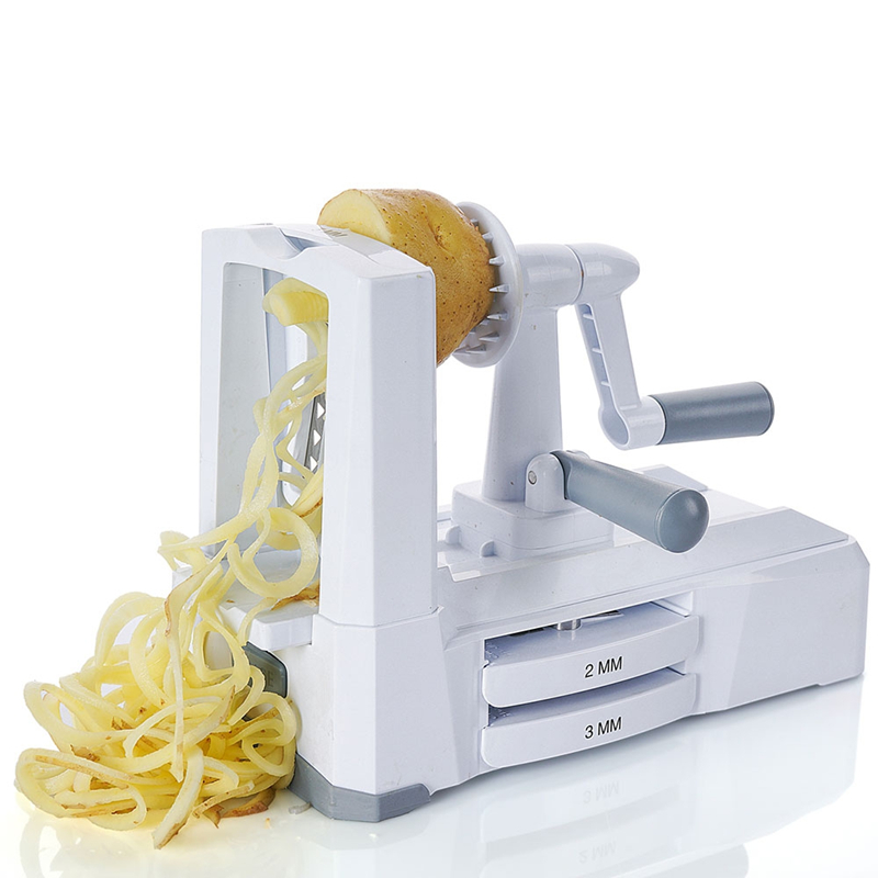 Verstelbare snij-snijmachine voor mandoline met 3 messen van roestvrij staal
