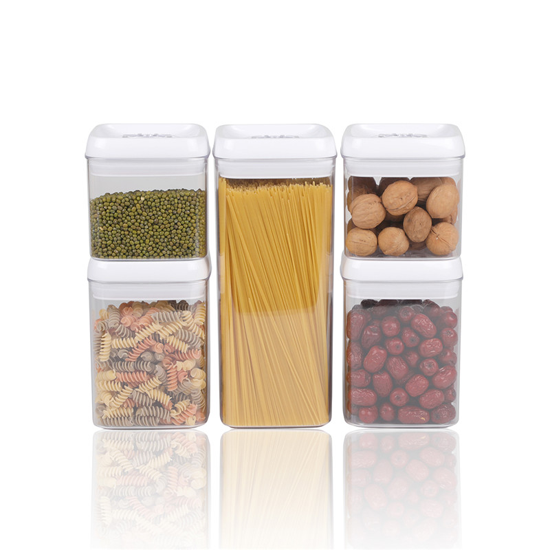 Hoge kwaliteit plastic pot Hoge kwaliteit 1500 ml voedsel jerrycan met deksel en luchtdichte voedsel opslag set