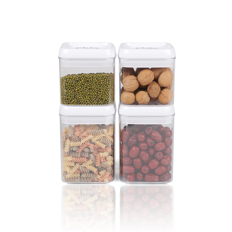 Hoge kwaliteit plastic pot Hoge kwaliteit 1500 ml voedsel jerrycan met deksel en luchtdichte voedsel opslag set