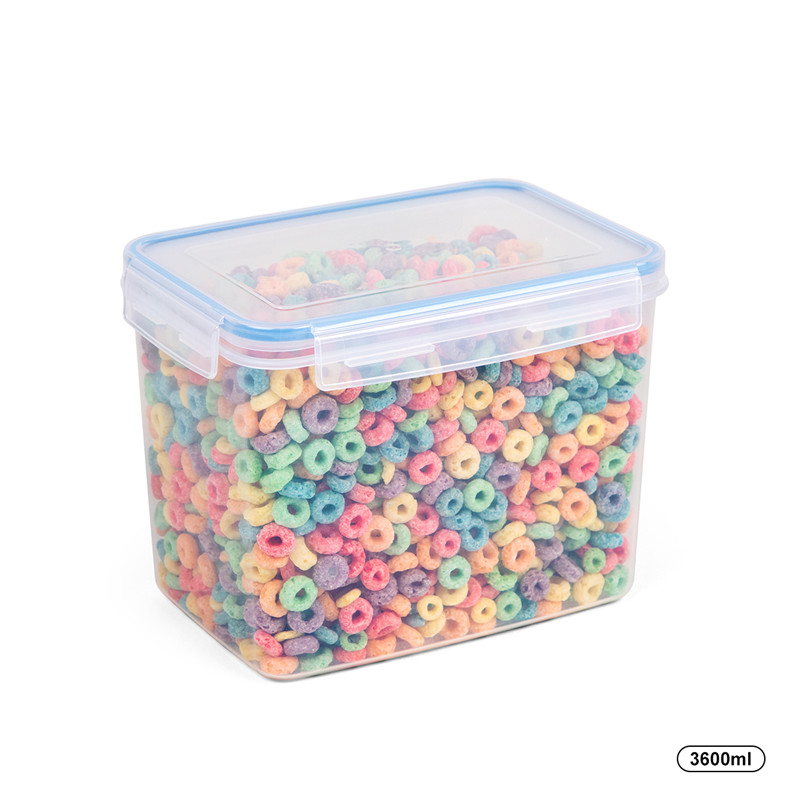Keuken BPA-vrije plastic lekvrije opslagcontainers voor granen met sluitdeksels - set van 4 (122,99 oz / 3,6L)