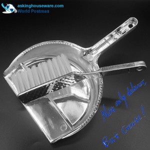 Akbrand halfronde stofferborstel bezem met zilver gecoat lang handvat