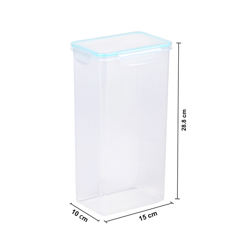 Transparante 2,6L plastic voedselopslagcontainer met luchtdicht deksel