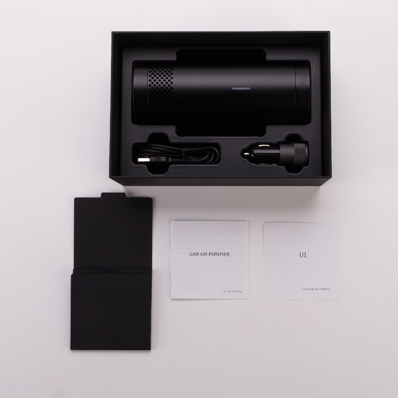 Auto luchtreiniger USB aangedreven met detecteren luchtkwaliteitsfunctie voor verwijderen rook / stof / huisdierengeur / slechte geuren / bacteriën / formaldehyde-auto luchtreiniger