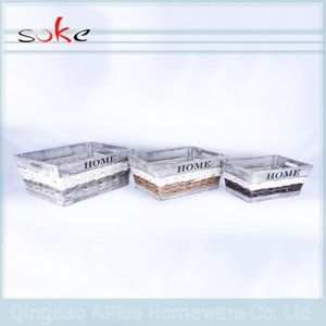 Geweven opbergmand van natuurlijk rotanhandvat