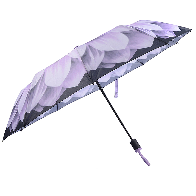 Promotie best beoordeelde product auto open functie 3-voudige paraplu UV-paraplu
